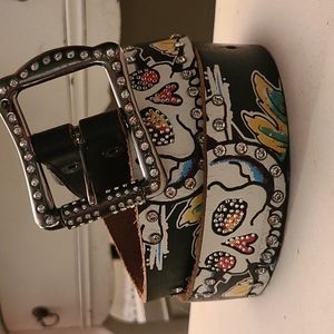 AUTHENTIC Ed Hardy "Love Kills Slowly" tattoo belt